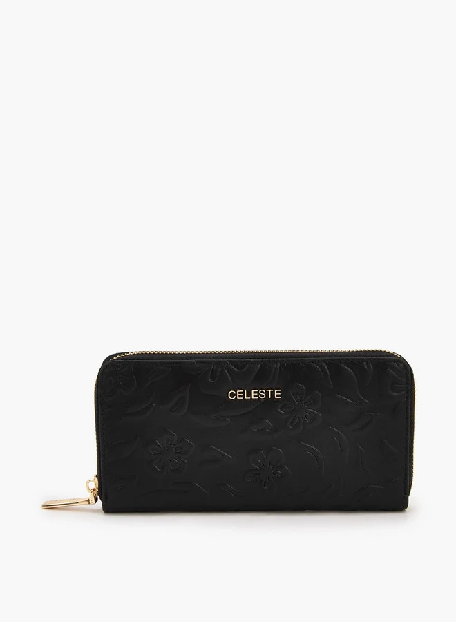 سيليست Floral Embossed Zip Around Wallet